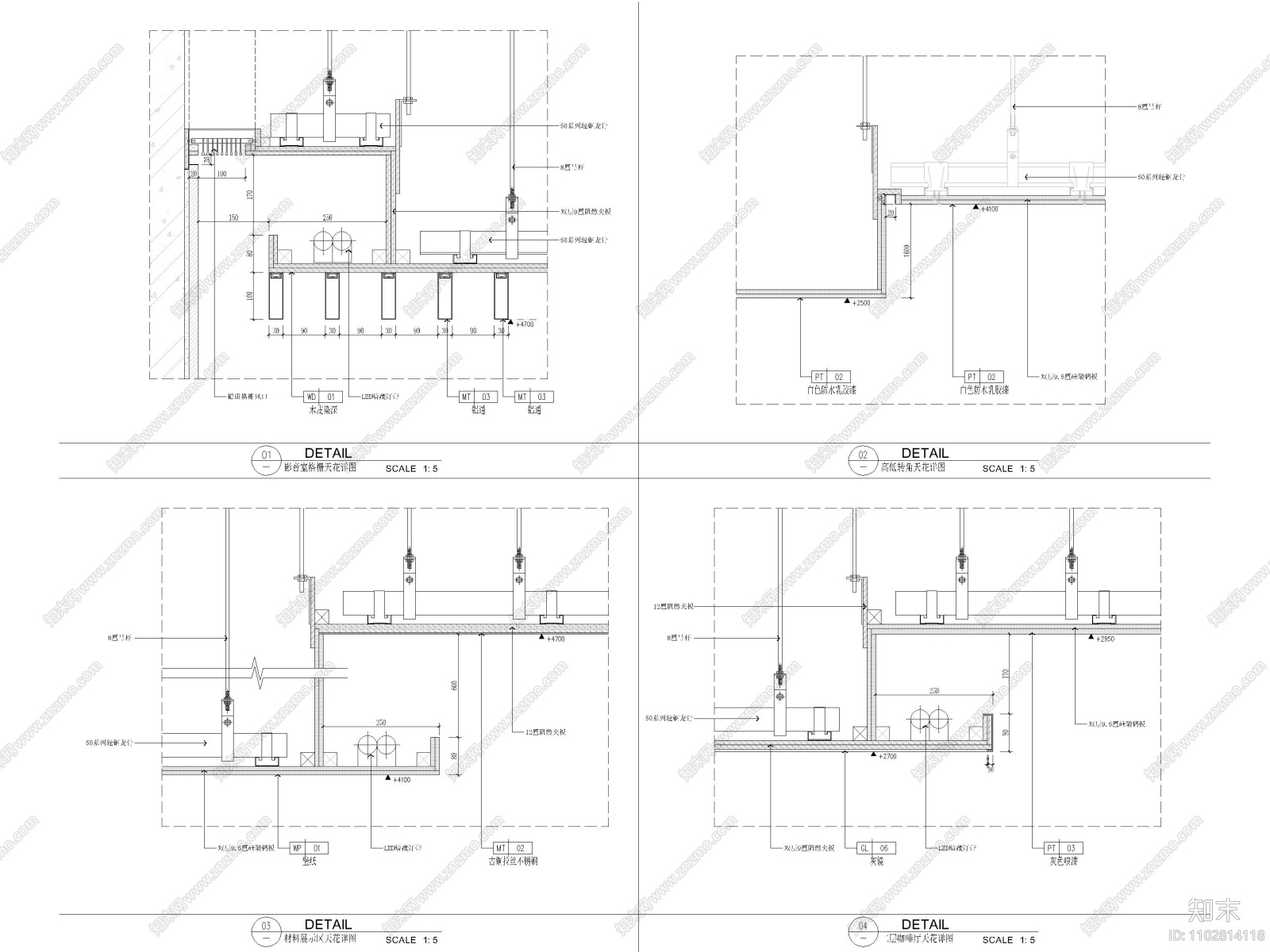 郑州壹号院商务会所室内装修设计施工图cad施工图下载【ID:1102814118】