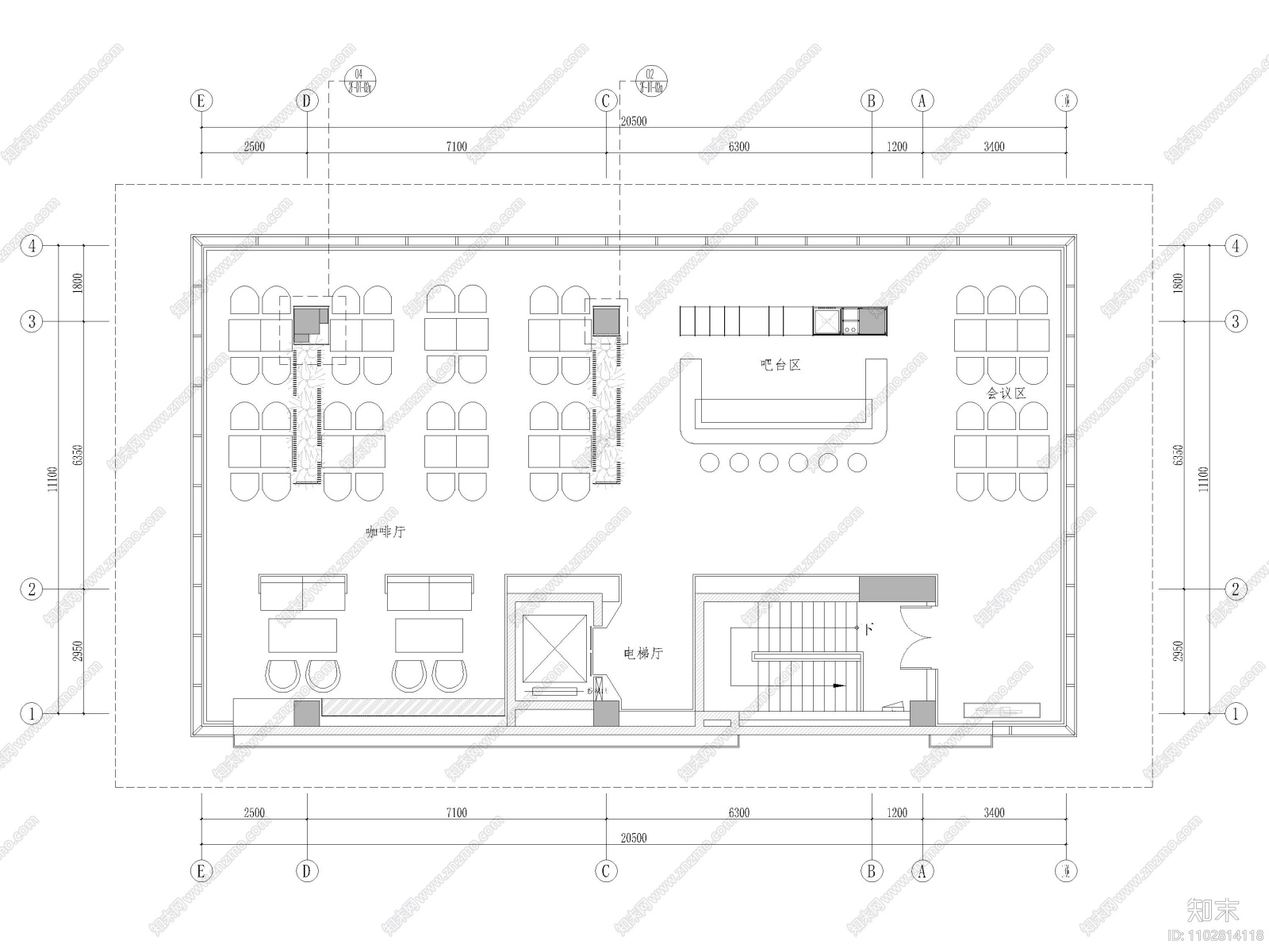 郑州壹号院商务会所室内装修设计施工图cad施工图下载【ID:1102814118】