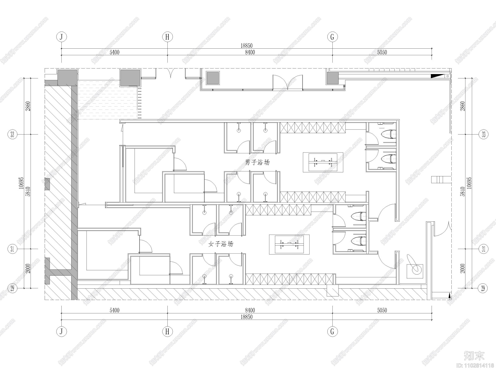 郑州壹号院商务会所室内装修设计施工图cad施工图下载【ID:1102814118】
