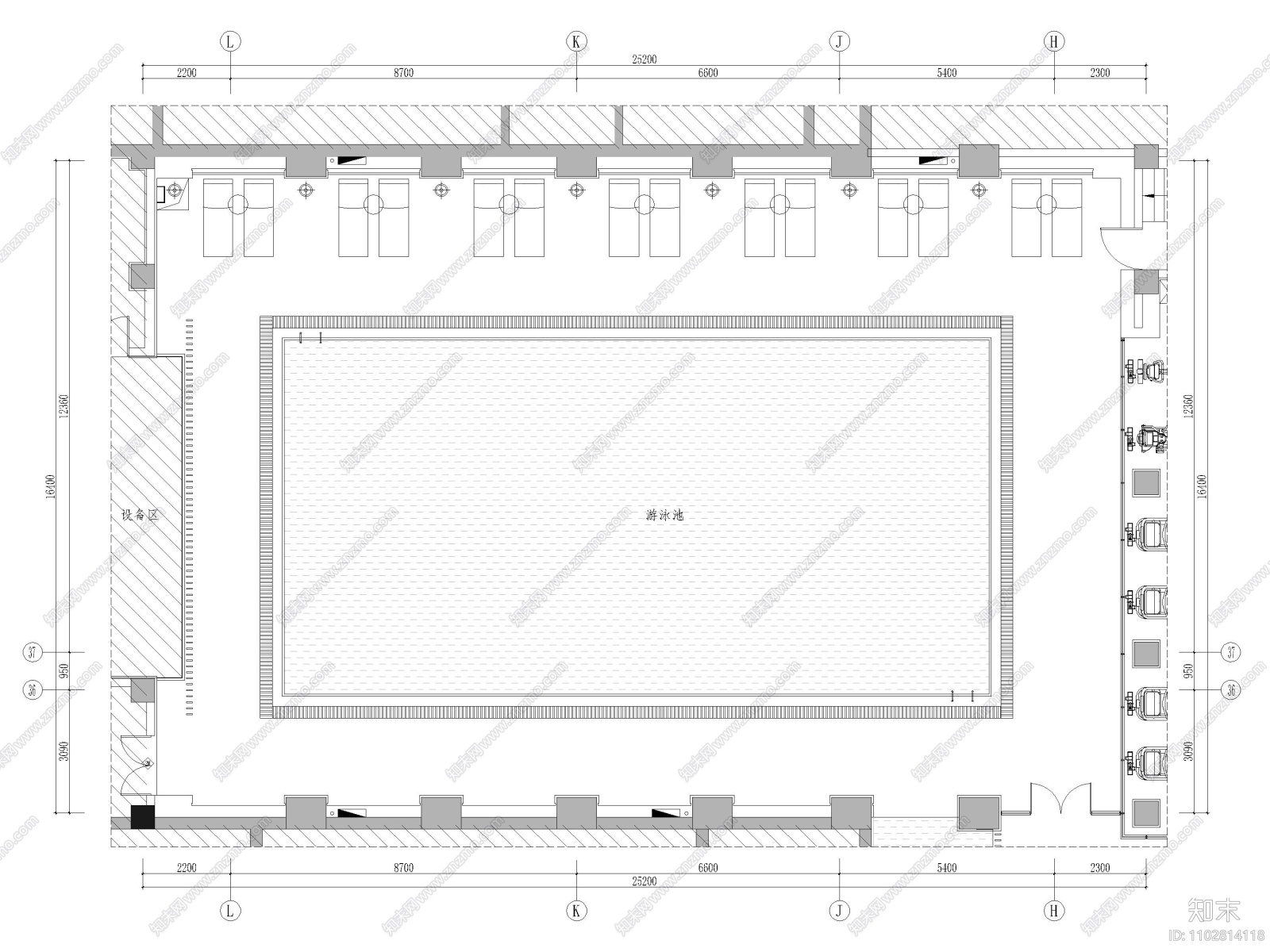 郑州壹号院商务会所室内装修设计施工图cad施工图下载【ID:1102814118】