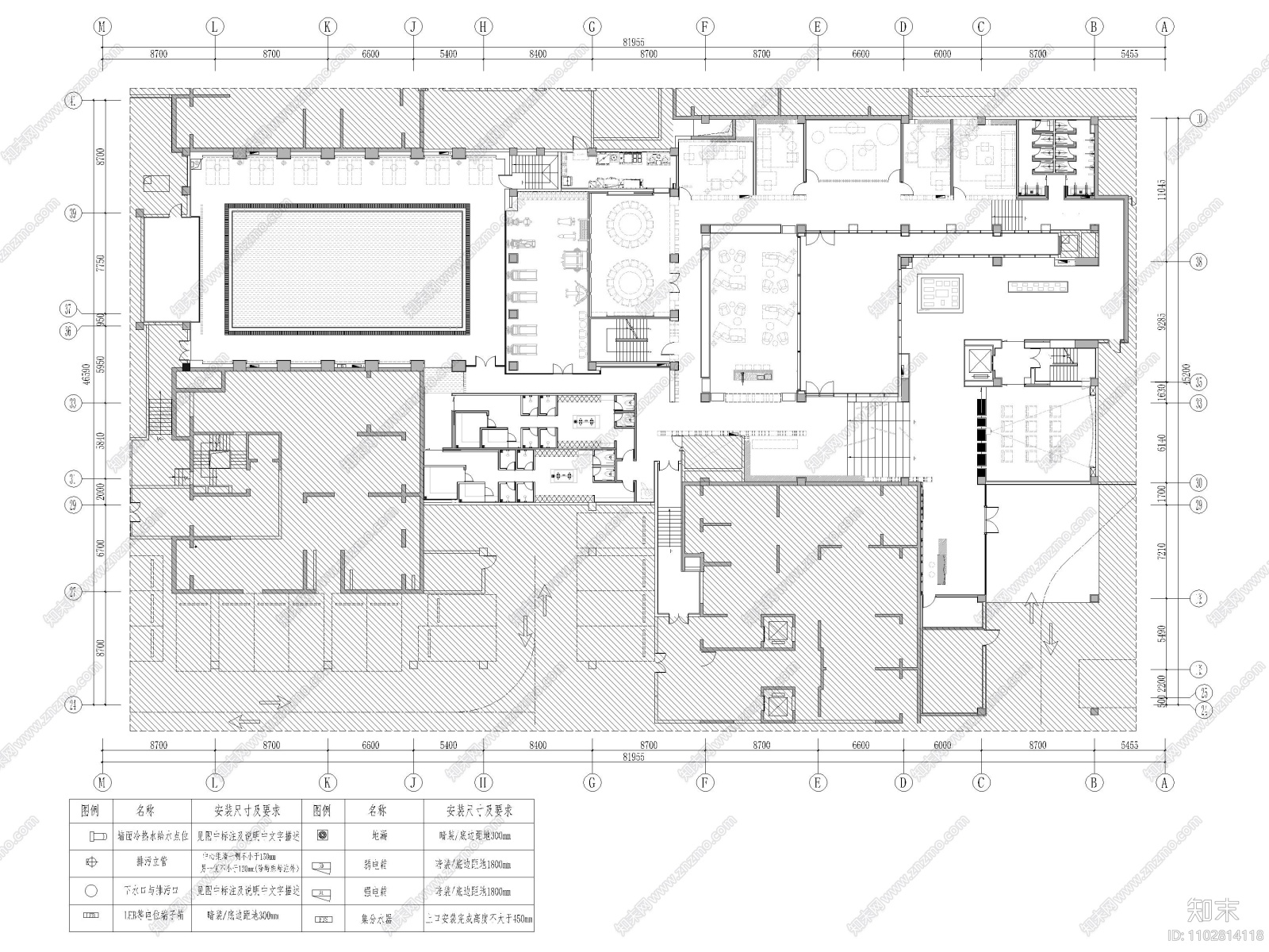 郑州壹号院商务会所室内装修设计施工图cad施工图下载【ID:1102814118】