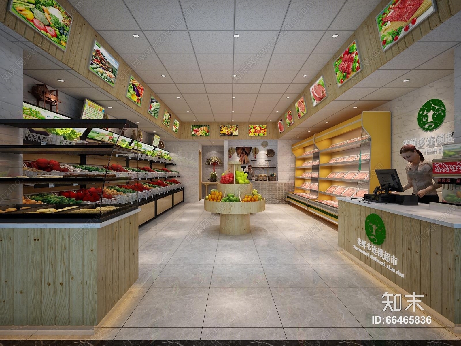 现代水果专卖店3D模型下载【ID:66465836】