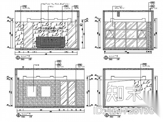 [江西]新中式投资公司办公室室内装修图（含效果）cad施工图下载【ID:161728138】