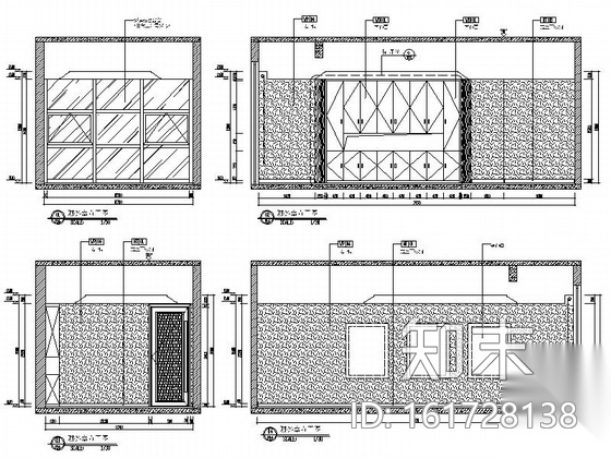 [江西]新中式投资公司办公室室内装修图（含效果）cad施工图下载【ID:161728138】