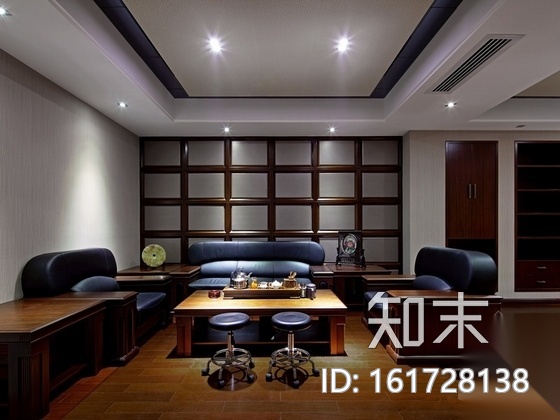 [江西]新中式投资公司办公室室内装修图（含效果）cad施工图下载【ID:161728138】