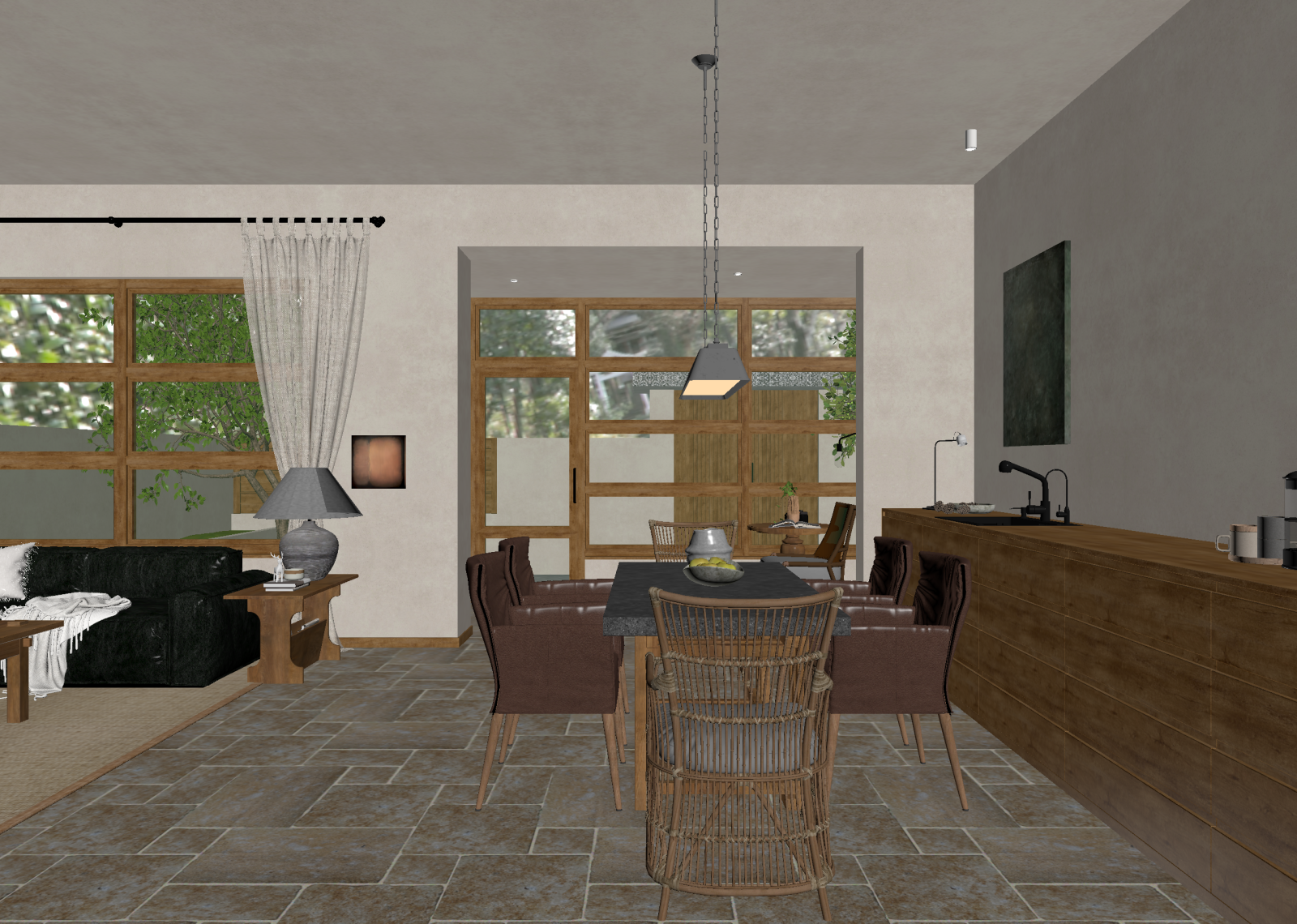 侘寂客餐厅3D模型下载【ID:1214768174】