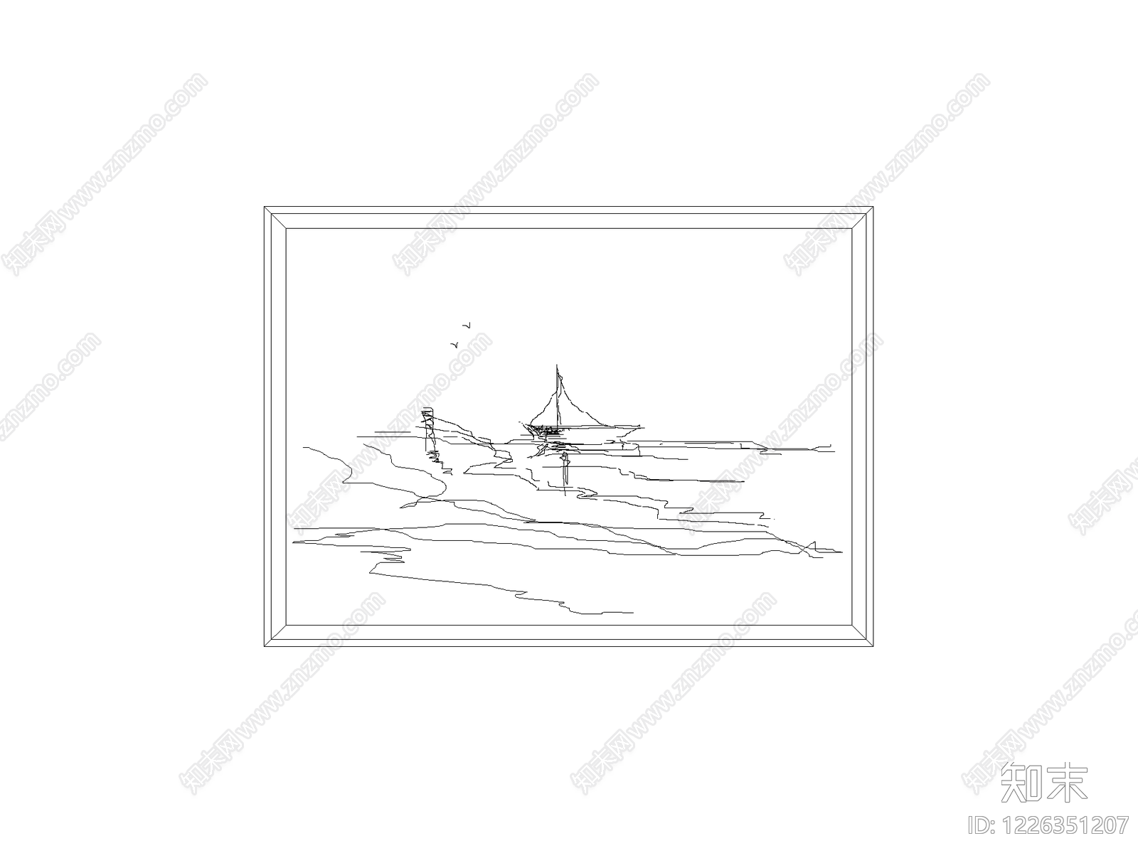 现代背景墙CAD图纸