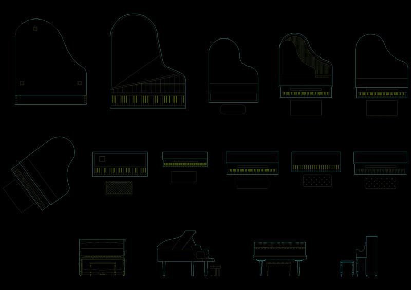 钢琴模块cad图纸施工图下载【ID:149732193】
