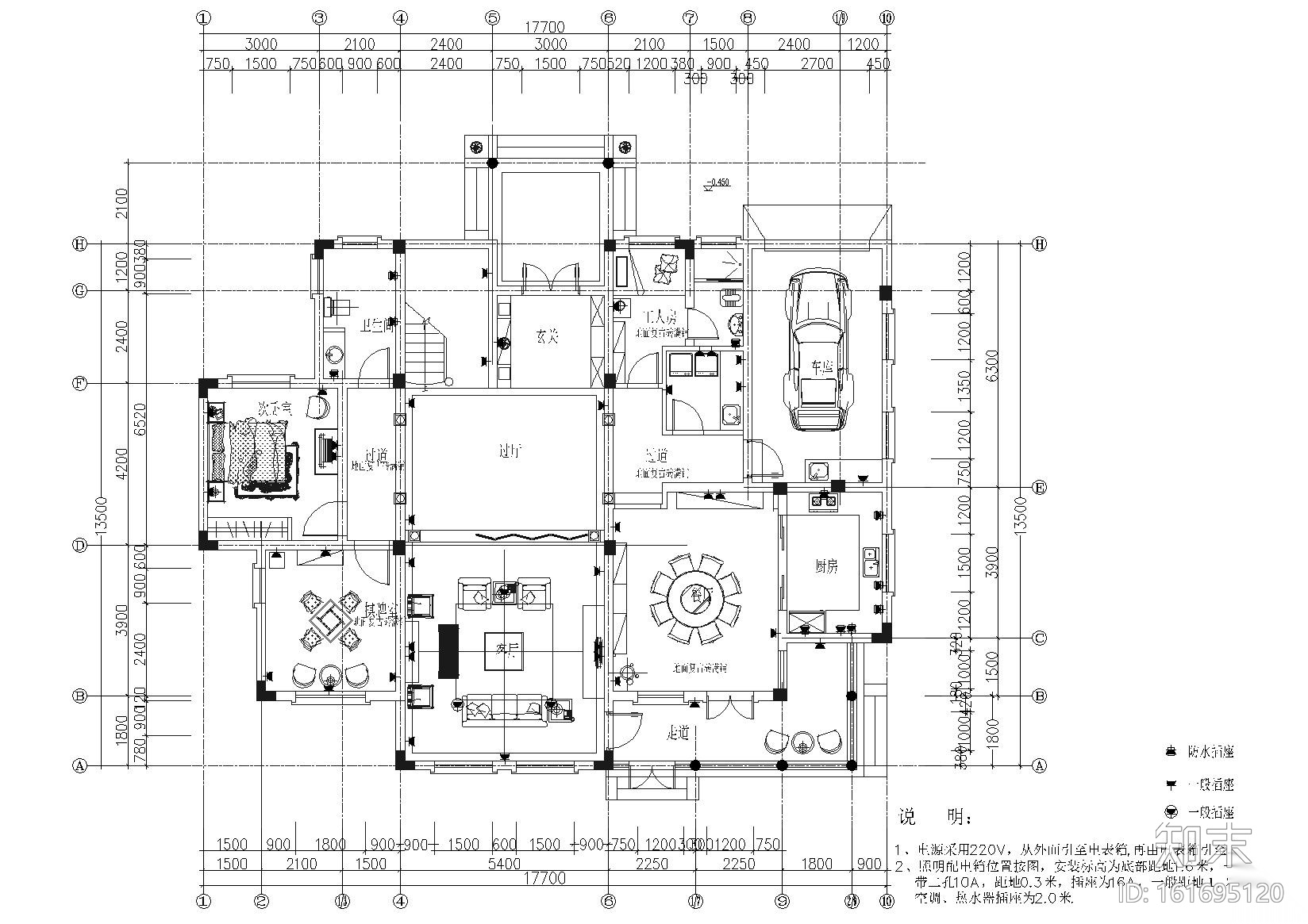 整套欧式别墅装饰设计项目施工图cad施工图下载【ID:161695120】