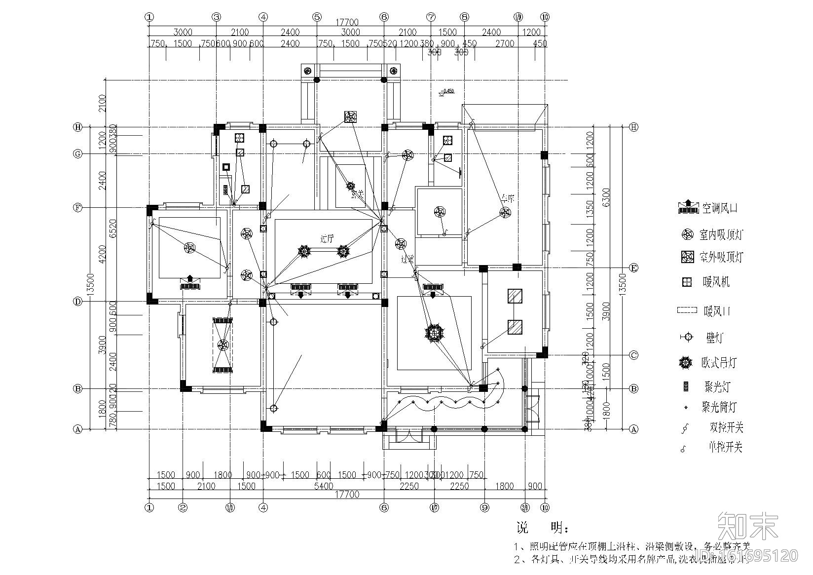 整套欧式别墅装饰设计项目施工图cad施工图下载【ID:161695120】