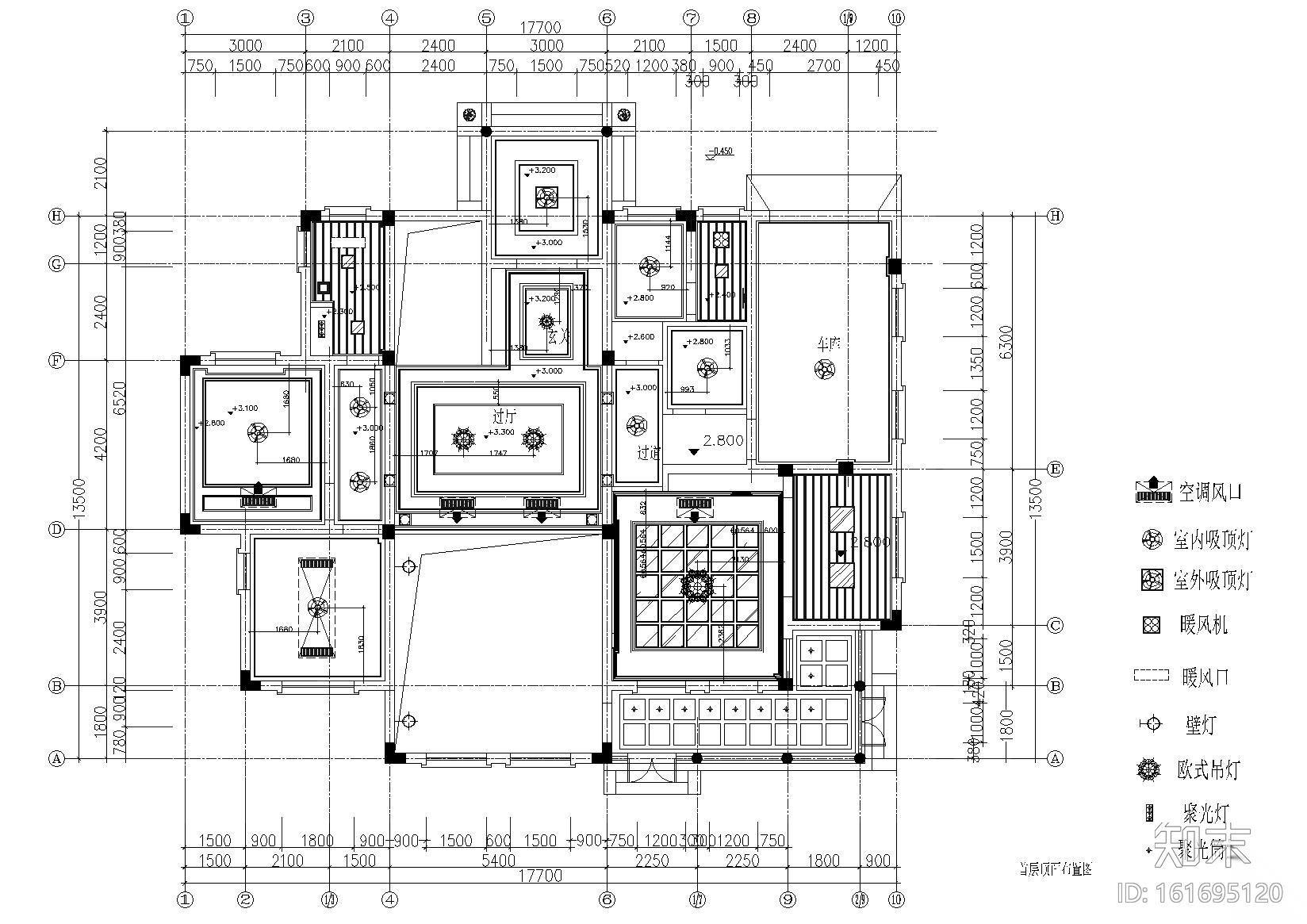 整套欧式别墅装饰设计项目施工图cad施工图下载【ID:161695120】