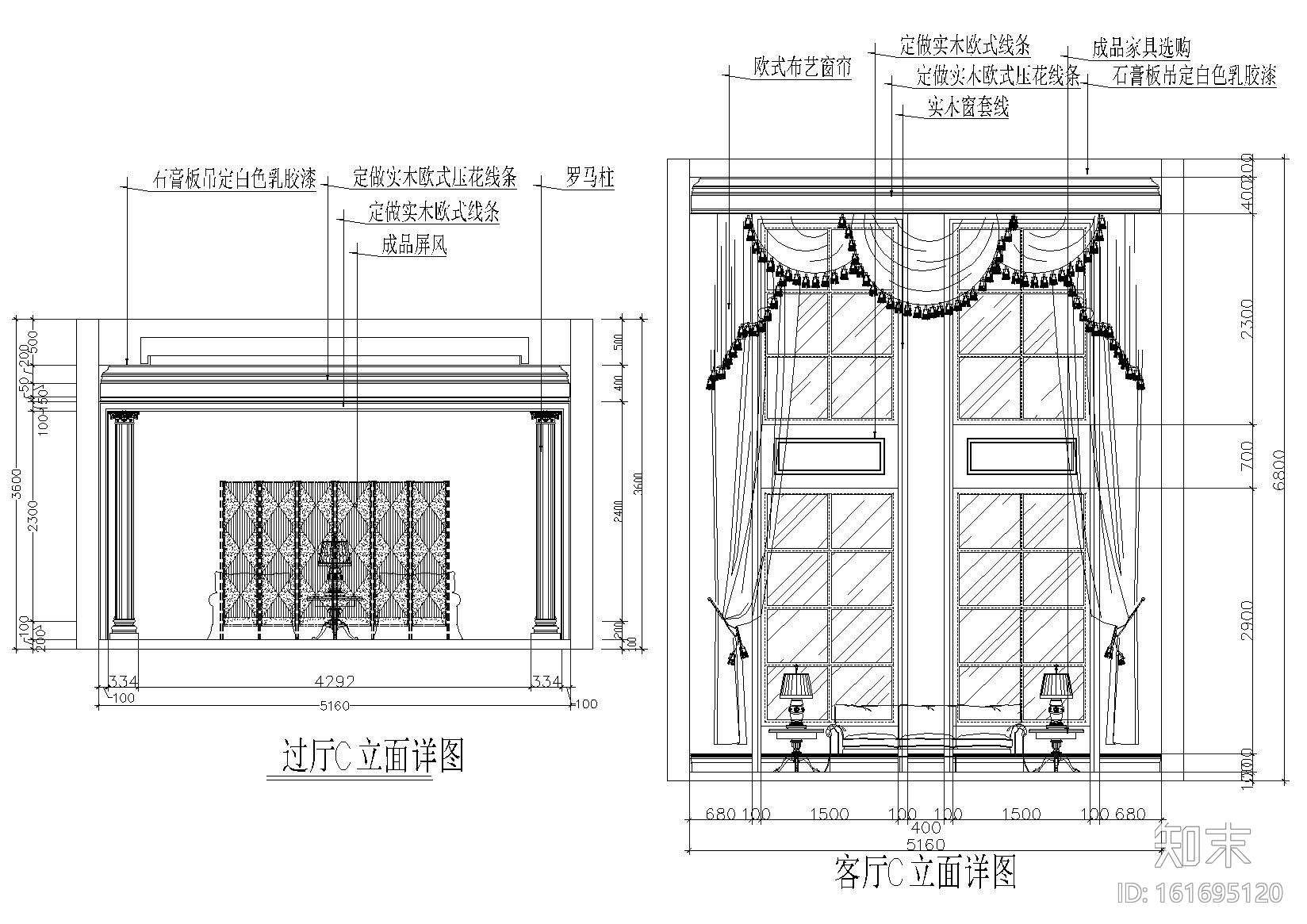 整套欧式别墅装饰设计项目施工图cad施工图下载【ID:161695120】