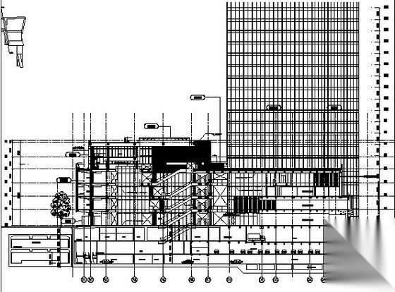 十九层越洋广场大厦幕墙建筑施工图cad施工图下载【ID:151509139】