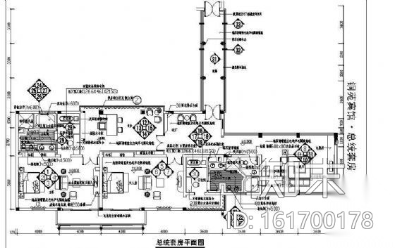 铜苑宾馆总统套房装修图cad施工图下载【ID:161700178】