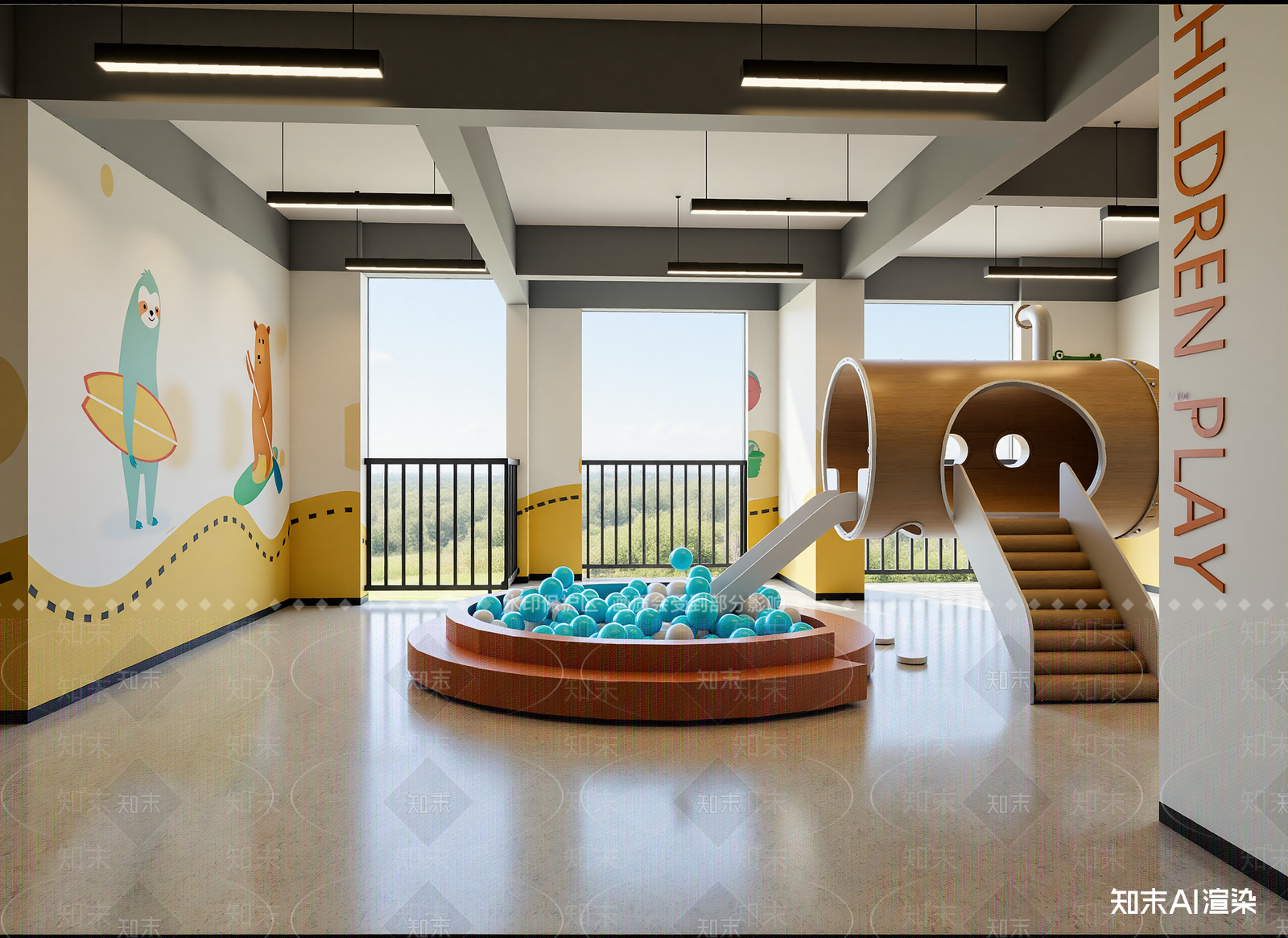 现代儿童乐园3D模型下载【ID:1214988735】