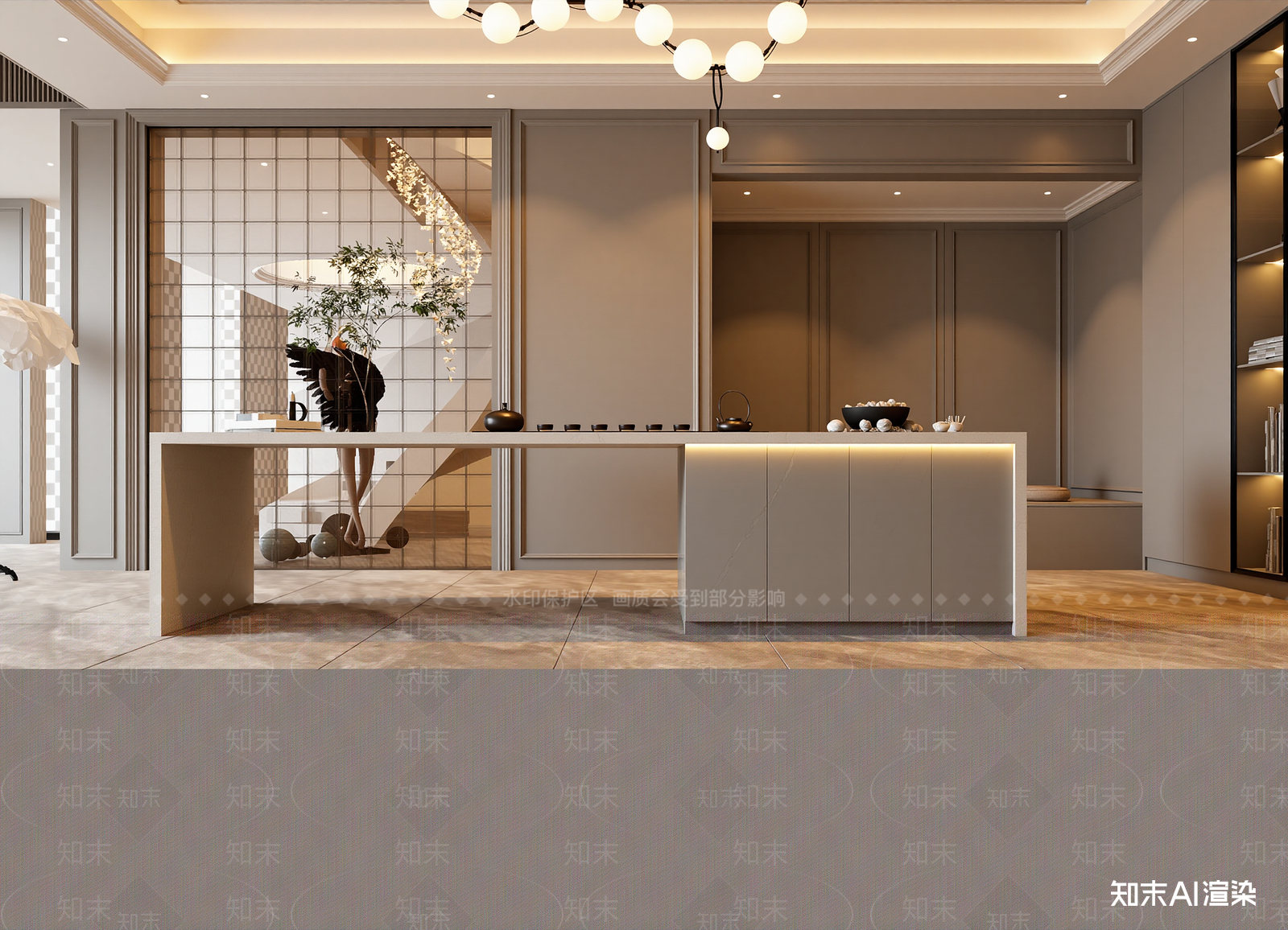 简欧茶馆3D模型下载【ID:1214346539】