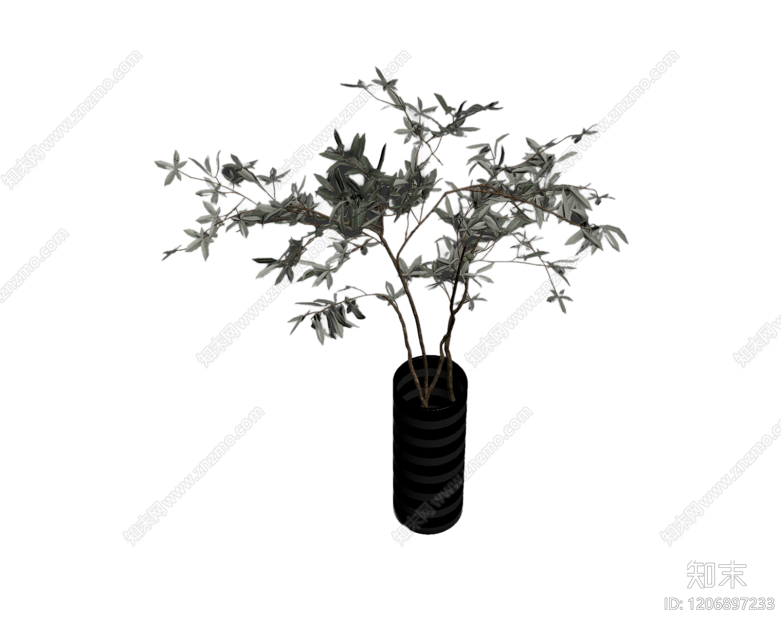盆栽植物装饰3D模型下载【ID:1206897233】