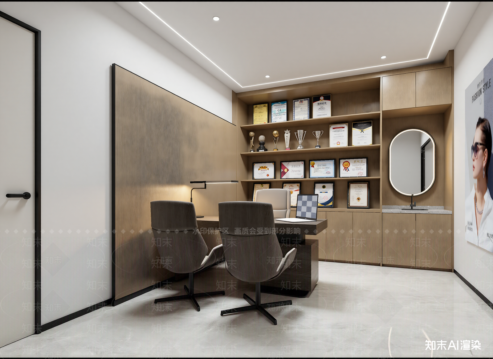 现代经理办公室3D模型下载【ID:1214763356】