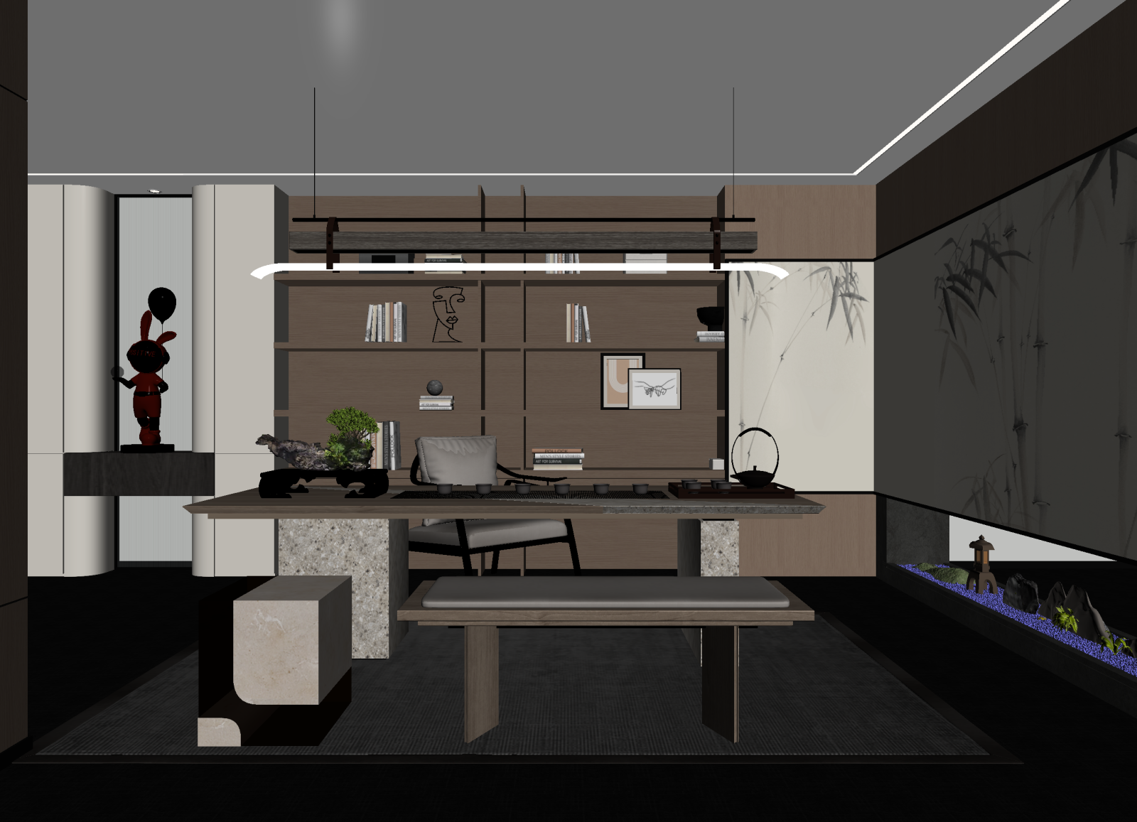 现代茶室3D模型下载【ID:1215091347】