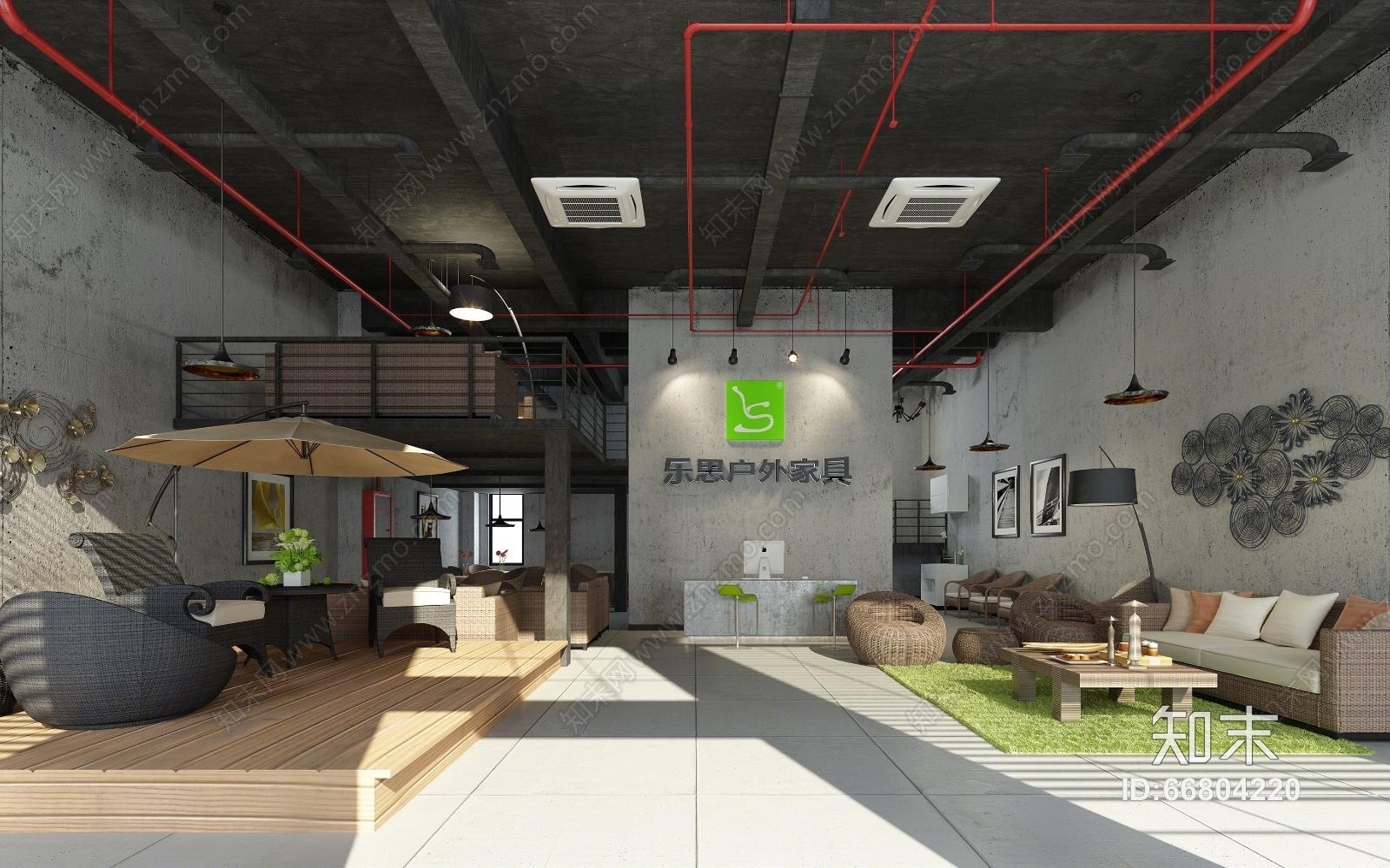 工业风家具专卖店3D模型下载【ID:66804220】