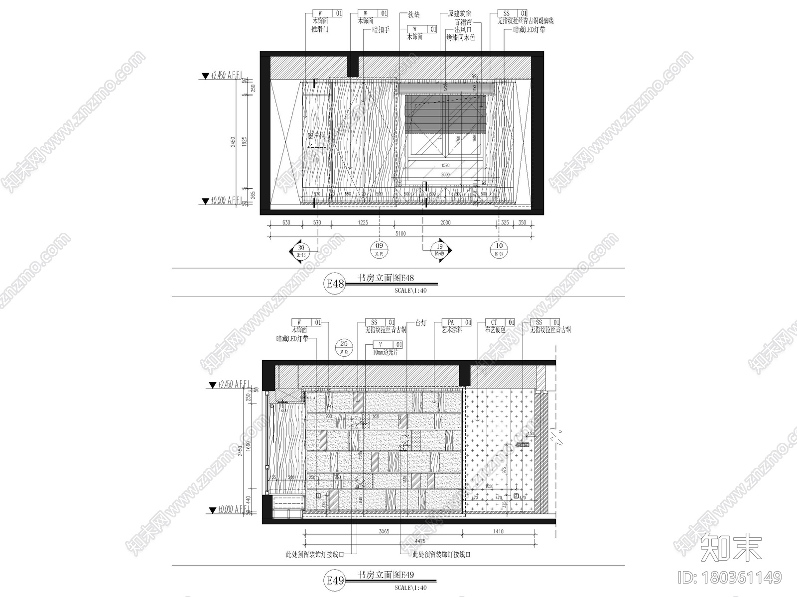 [武汉]515㎡三居大平层样板间施工图+3D模型施工图下载【ID:180361149】