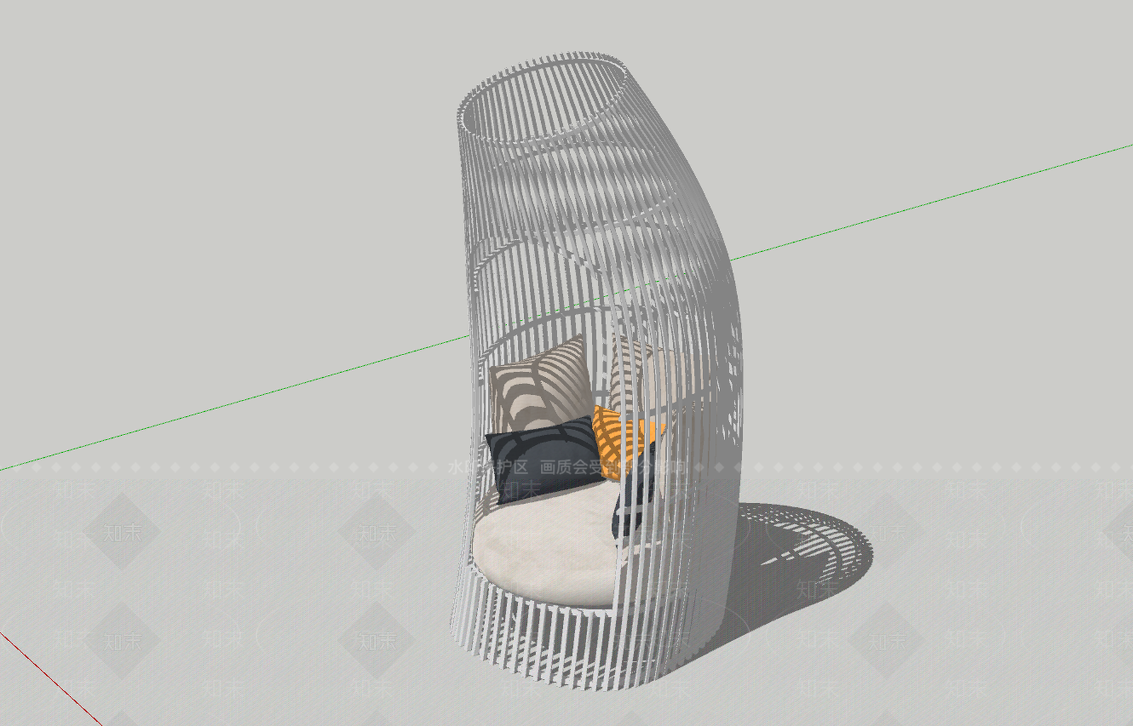 休闲鸟笼沙发SU模型下载【ID:433050275】