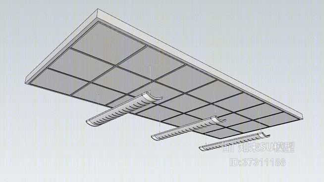 2行为天花板云线性灯具SU模型下载【ID:37311188】