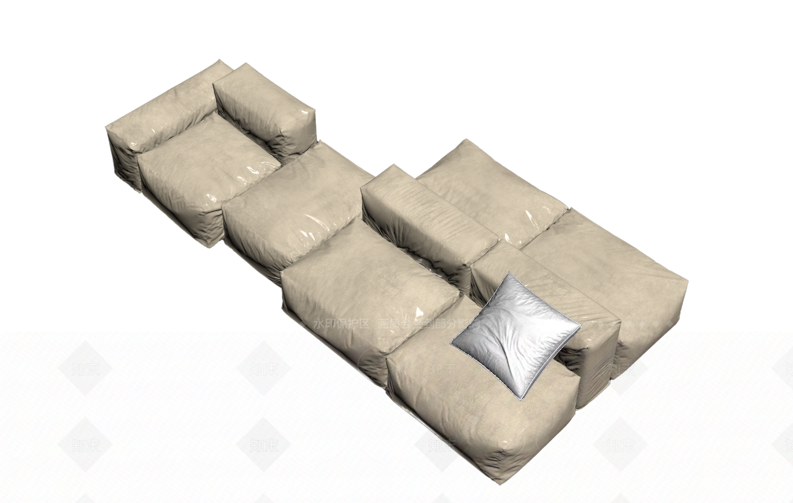 米色模块化沙发3D模型下载【ID:1205546562】