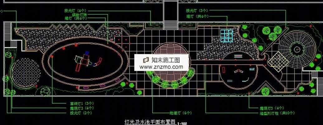 中心绿地绿化平面布置图cad施工图下载【ID:36947266】