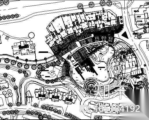 某小区下沉广场大门设计图cad施工图下载【ID:165384192】