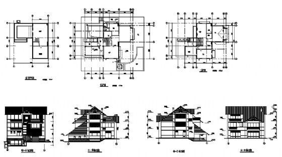 别墅建筑方案图2cad施工图下载【ID:149924126】