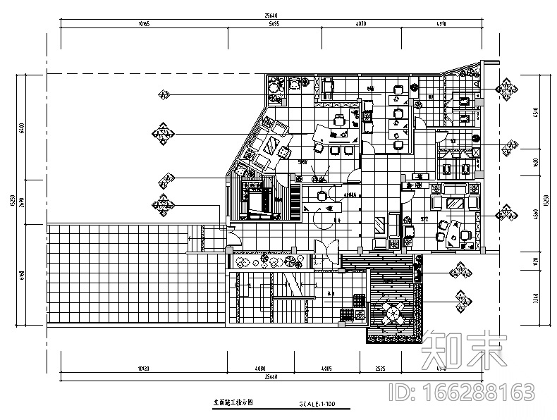 [福建]闽南贸易有限公司办公空间设计施工图（附效果图）cad施工图下载【ID:166288163】