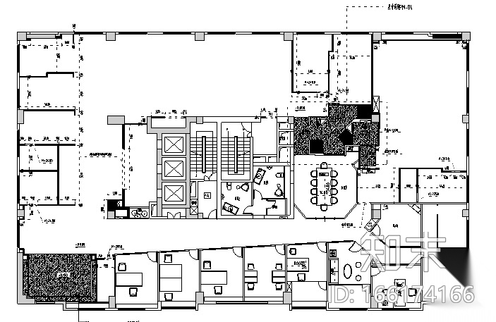 现代混搭风格凯隆地产办公空间设计施工图（附效果图）cad施工图下载【ID:166174166】