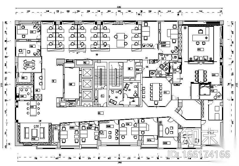 现代混搭风格凯隆地产办公空间设计施工图（附效果图）cad施工图下载【ID:166174166】