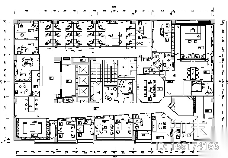 现代混搭风格凯隆地产办公空间设计施工图（附效果图）cad施工图下载【ID:166174166】