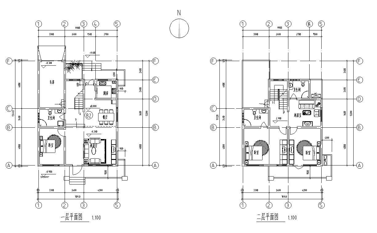 现代风格三层独栋别墅建筑施工图设计cad施工图下载【ID:151388133】