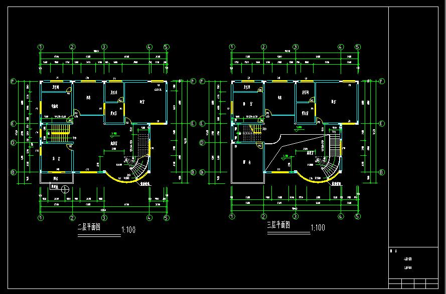 四层别墅建筑方案设计（包含CAD）cad施工图下载【ID:149863139】