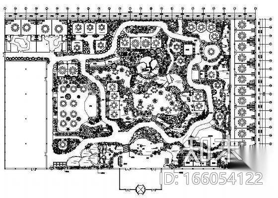 某餐厅内部绿化平面图cad施工图下载【ID:166054122】