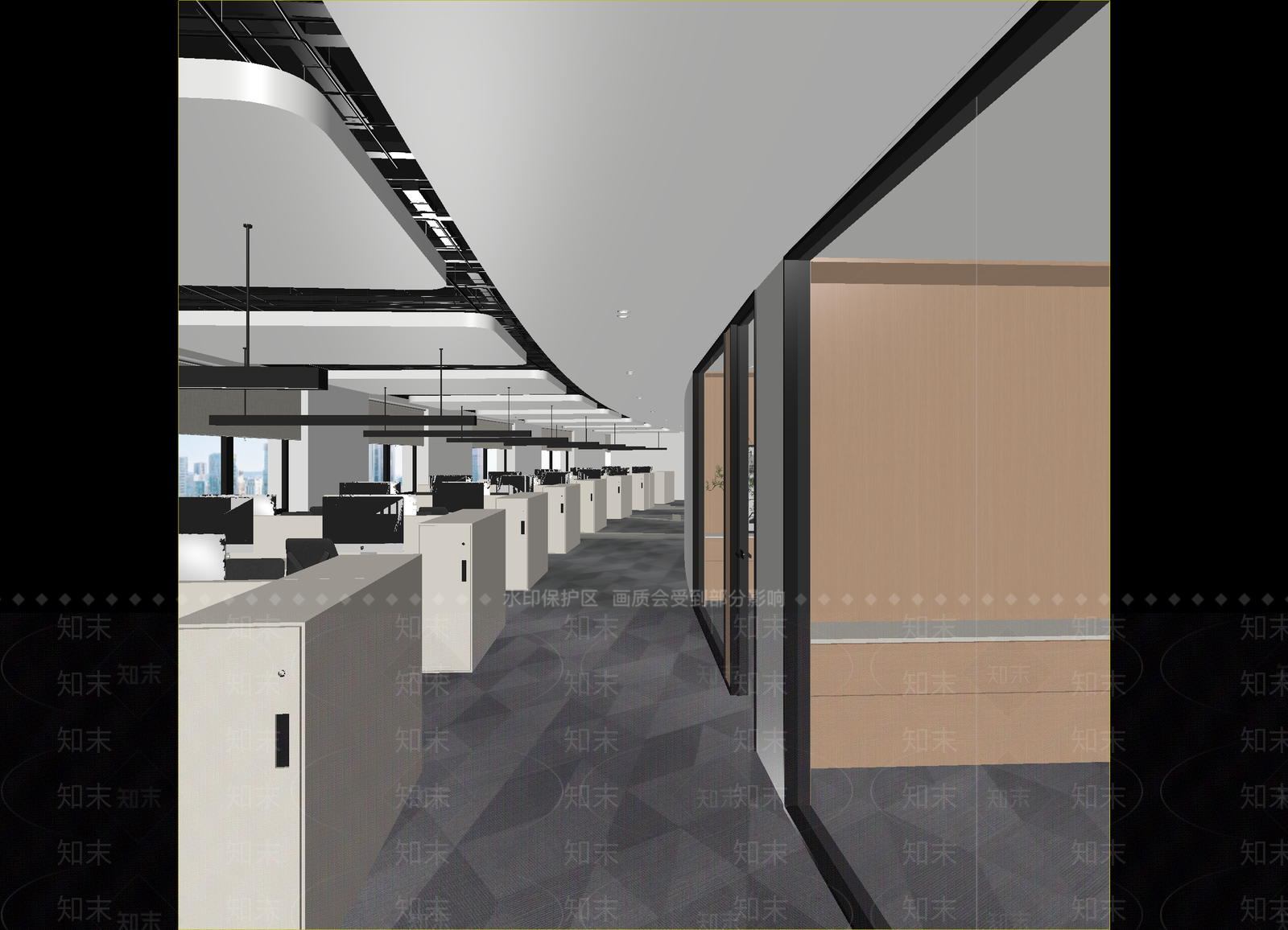 现代办公区3D模型下载【ID:1214804687】