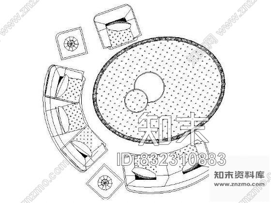 图块/节点客厅沙发平面图块集施工图下载【ID:832310883】