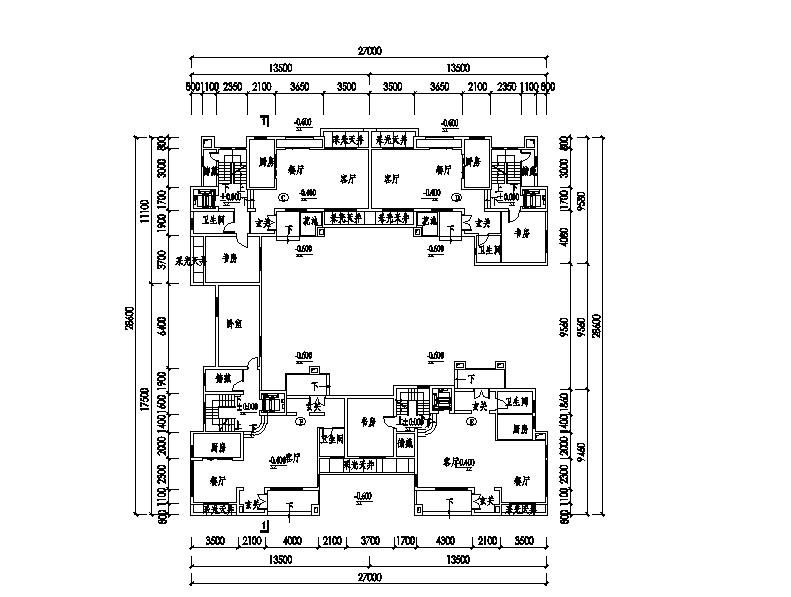 [四川]八层商品住宅及联排式别墅建筑设计方案文本cad施工图下载【ID:165608180】