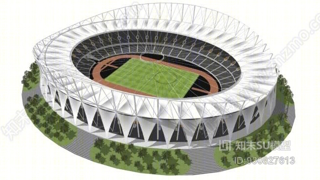 哥伦比亚奥林匹克体育场SU模型下载【ID:930827613】