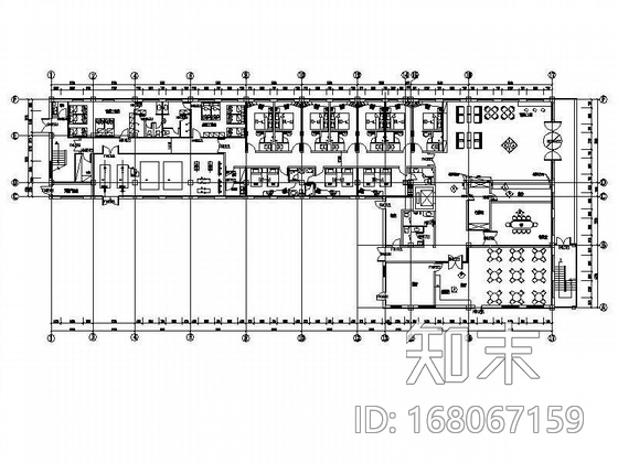 [北京]某连锁快捷酒店装饰设计cad施工图下载【ID:168067159】
