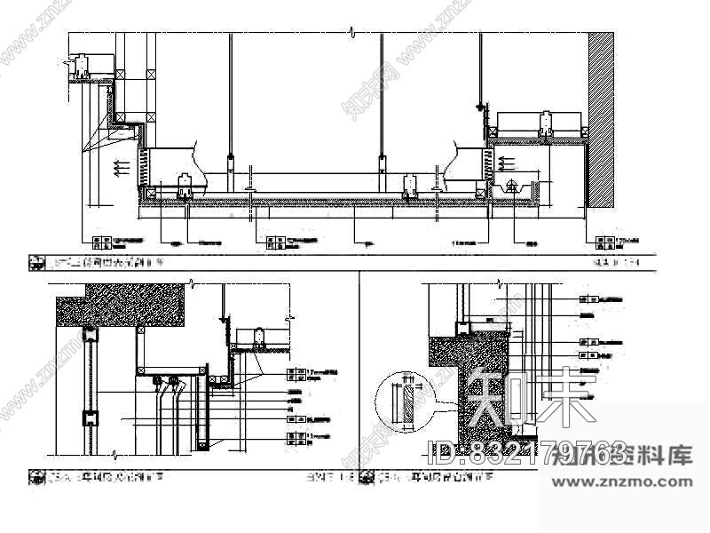 图块/节点天花剖面图cad施工图下载【ID:832179763】