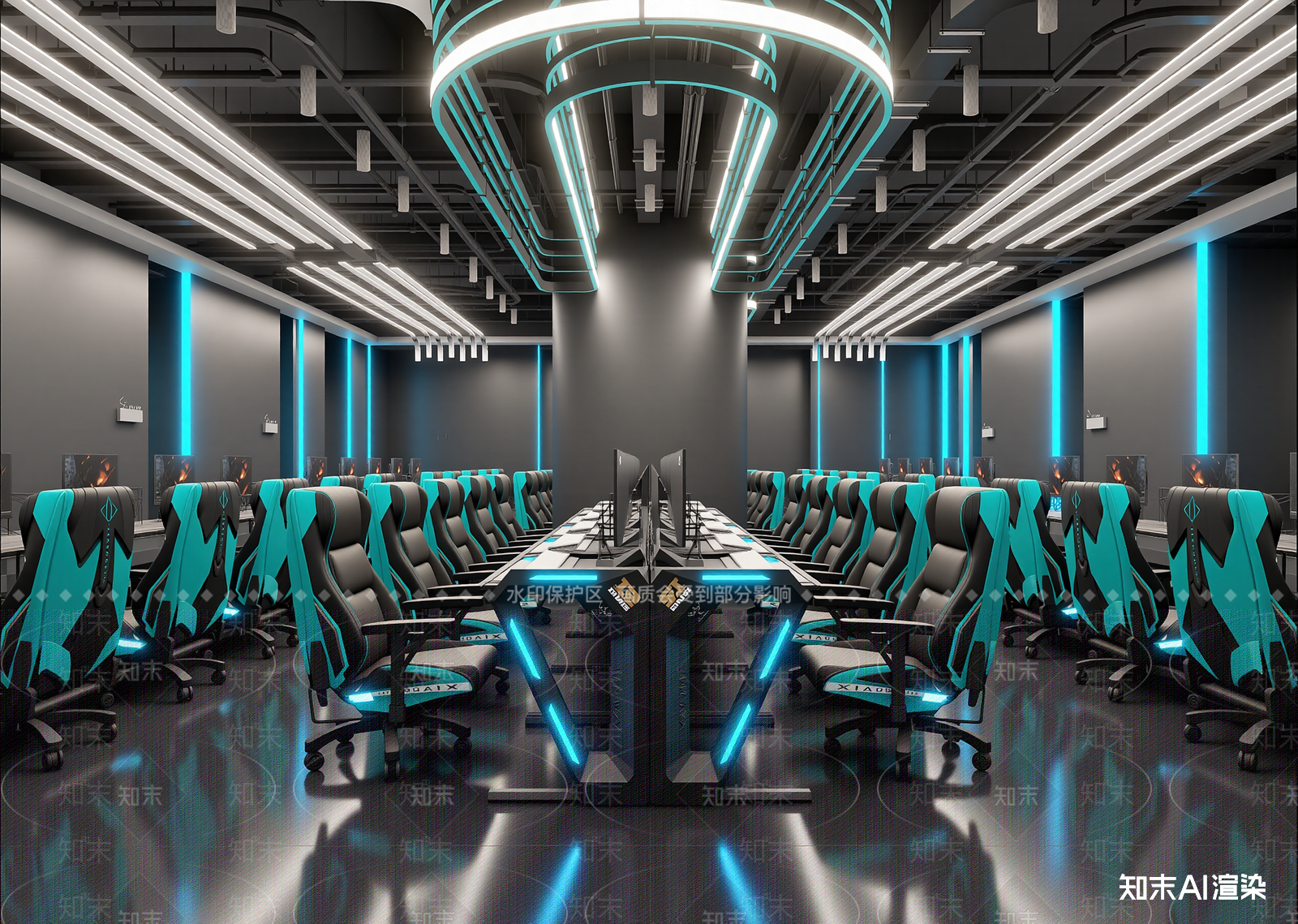 简约网吧网咖3D模型下载【ID:1215045892】