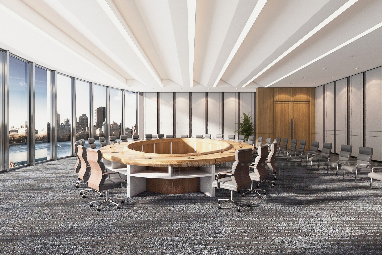 现代圆形会议室3D模型下载【ID:988383032】