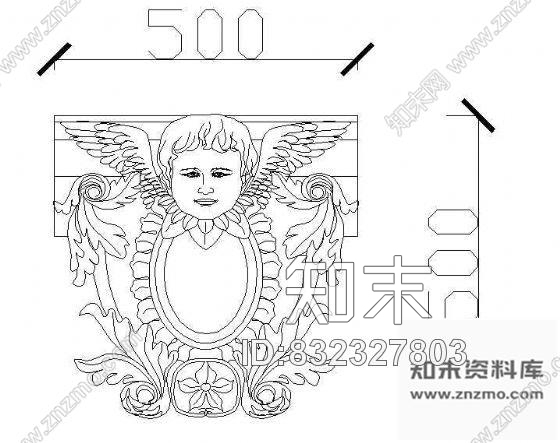 图块/节点花饰浮雕cad施工图下载【ID:832327803】