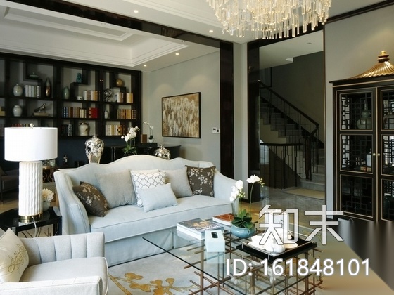 [浙江]新中式混搭风双层别墅室内装修图（含实景）cad施工图下载【ID:161848101】