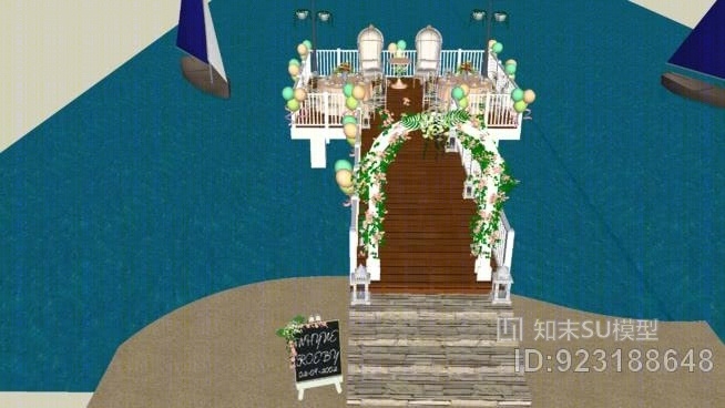 华丽的海军主题-婚礼装饰SU模型下载【ID:923188648】