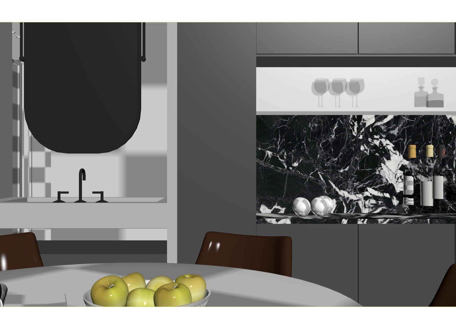 意式家居餐厅3D模型下载【ID:1215111790】